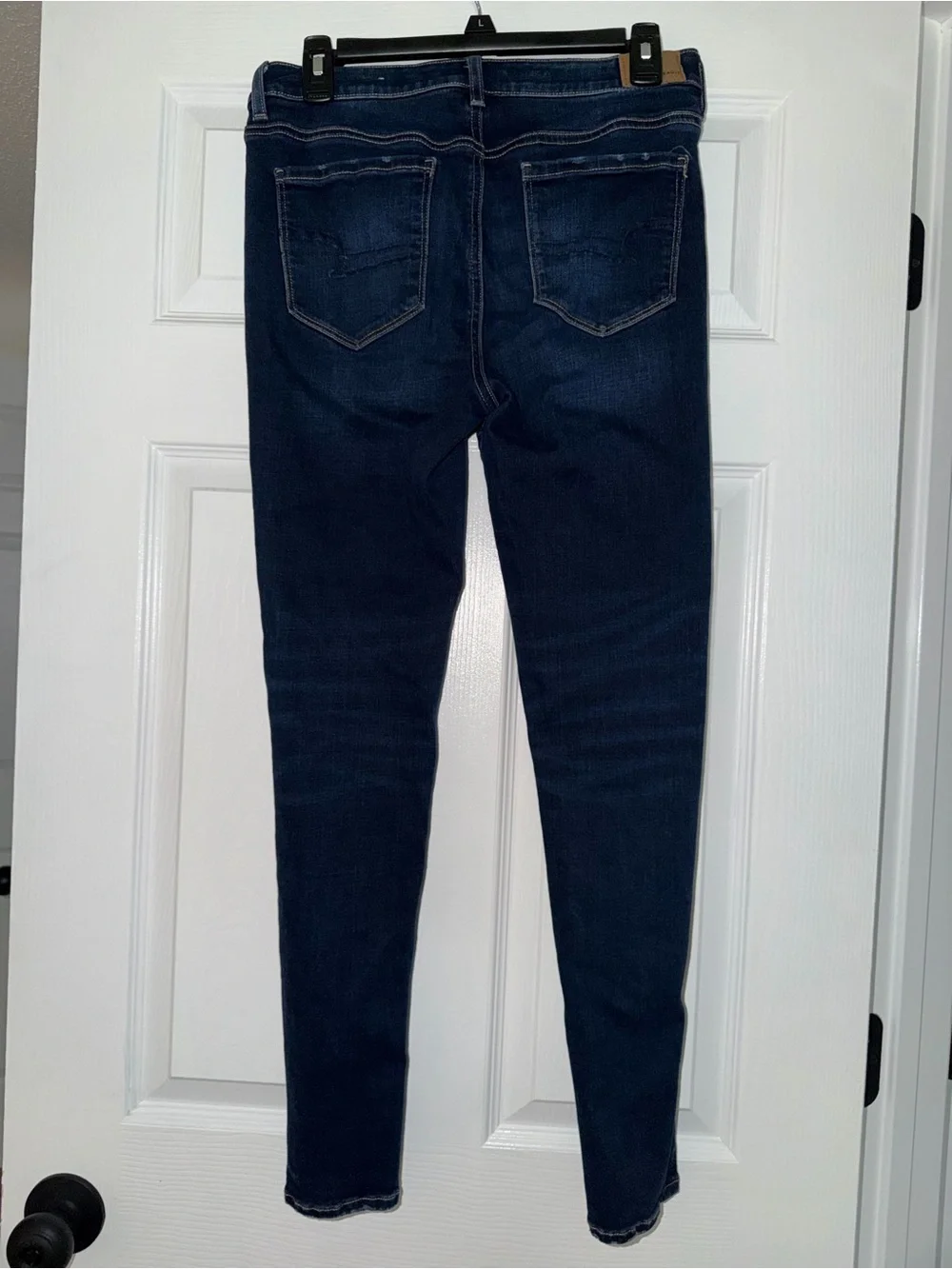 American Eagle Outfitters Dark Blue High-Rise Super Skinny Stretch Jeans